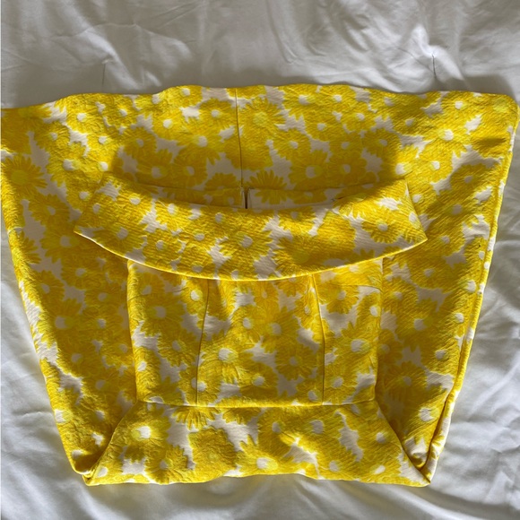 Yellow and white sunflower off the shoulder dress - Picture 5 of 5